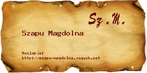 Szapu Magdolna névjegykártya